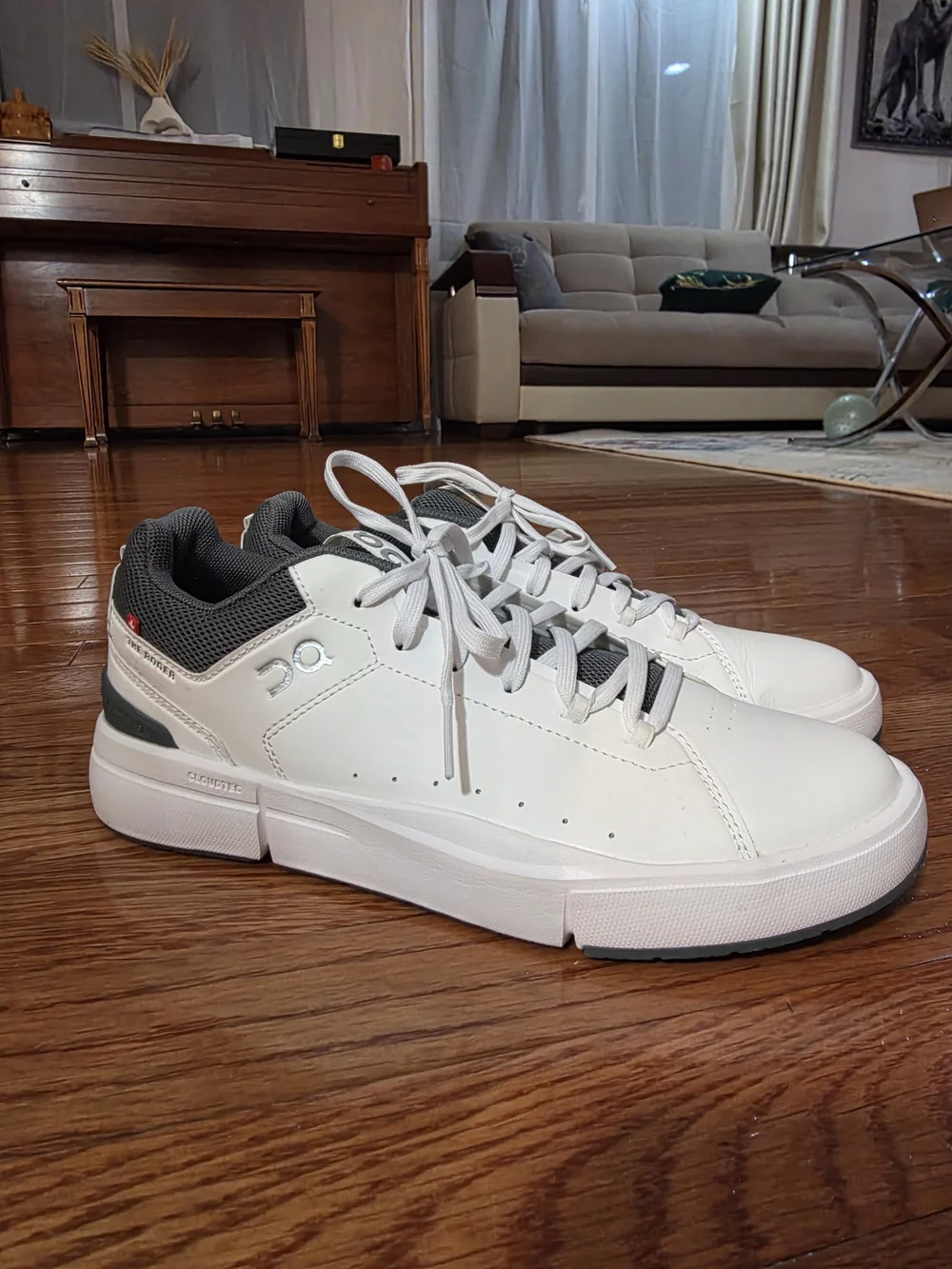 On Running Kids White Sneakers with Gray Accents